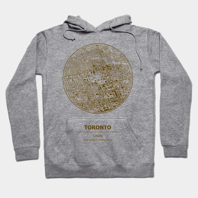 Toronto city map coordinates Hoodie by SerenityByAlex